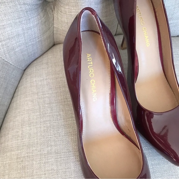 ARTURO CHIANG | Burgundy Patent Leather Pump Size 10M - Picture 9 of 14
